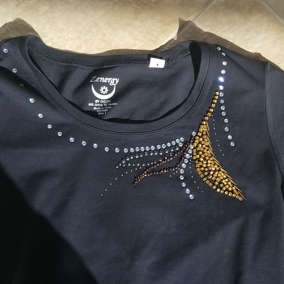 Chicos zeenergy black rhinestone top medium - Picture 5 of 6